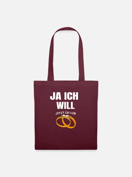JA ICH WILL - Stoffbeutel - Burgunderrot