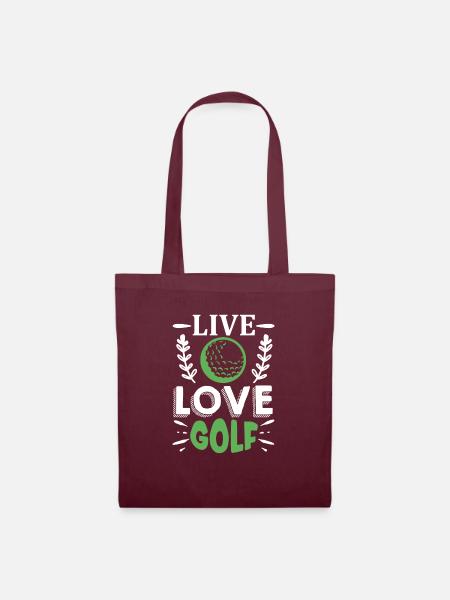LIVE LOVE GOLF - Stoffbeutel - Burgunderrot