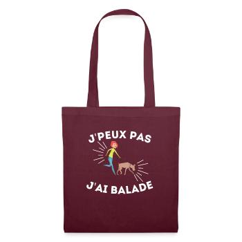 t-shirt humour chien je peux pas j'ai balade - Sac en tissu - bordeaux - Devant