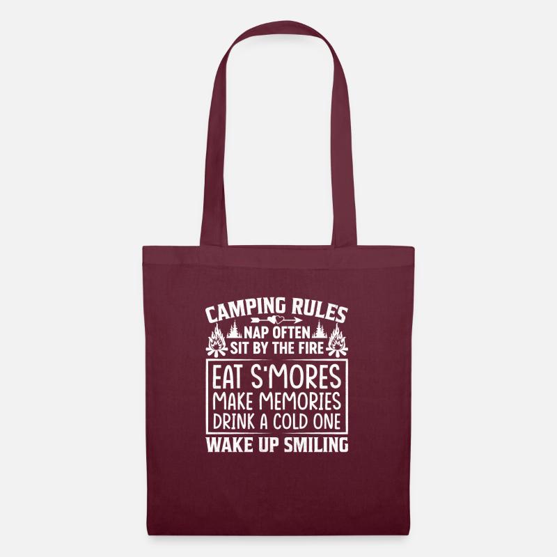 8 Camping rules - Stoffbeutel - Burgunderrot