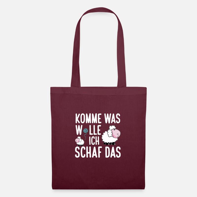 Komme was wolle - Stoffbeutel - Burgunderrot