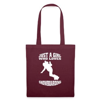 Snowboard Girl Winter Sports Woman Snowboarder - Tote Bag - burgundy - Front