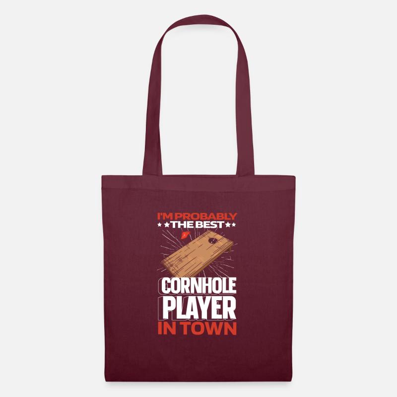 Cornhole Blind Hole Game Funny - Tote Bag - burgundy