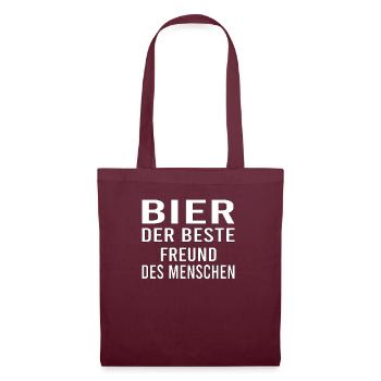 Vatertag Himmelfahrt Bier Nachbar Nachbarn Saufen - Stoffbeutel - Burgunderrot - Vorne