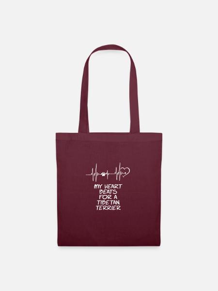 My heart beats for a Tibetan Terrier - Stoffbeutel - Burgunderrot