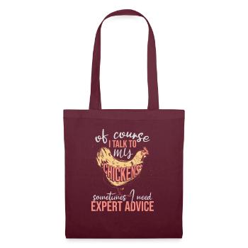 Of Course I Talk To My Chickens - Tote Bag - burgundy - Front