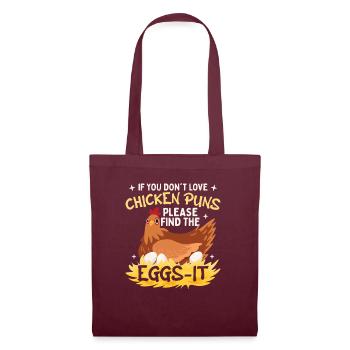 Funny Chicken Pun Humor Farming Poultry Farm Hen - Tote Bag - burgundy - Front