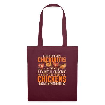 Poulet drôle de poulailler Élevage Fermier - Sac en tissu - bordeaux - Devant
