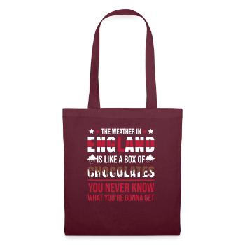 Funny Weather Forecast Humor British Weather - Tote Bag - burgundy - Front