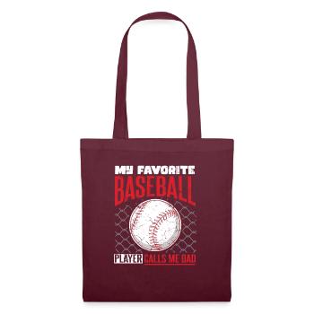 Mon joueur de baseball préféré m’appelle papa - Sac en tissu - bordeaux - Devant