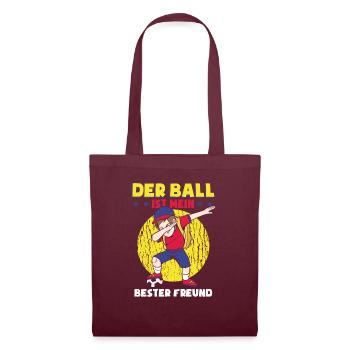 Der Ball Ist Mein Bester Freund - Stoffbeutel - Burgunderrot - Vorne
