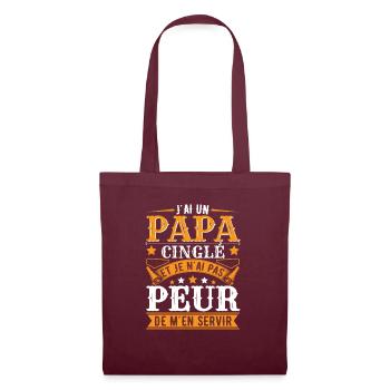 J'Ai Un Papa Cinglé - Sac en tissu - bordeaux - Devant
