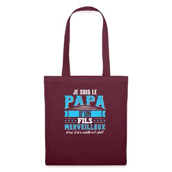 Je Suis Le Papa D'Un Fils Merveilleux - Sac en tissu - bordeaux - Devant