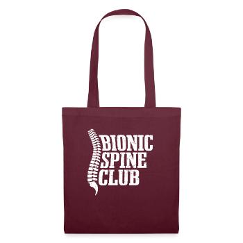 Club de la colonne vertébrale binoïque | Fusion vertébrale | Chirurgie du dos - Sac en tissu - bordeaux - Devant