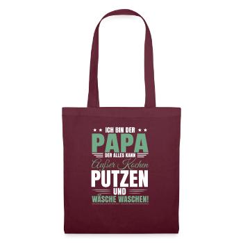 Vatertag 2023 Sprüche Papa Humor - Stoffbeutel - Burgunderrot - Vorne