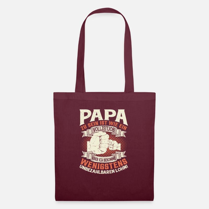 Papa Sprüche Vatertag - Stoffbeutel - Burgunderrot