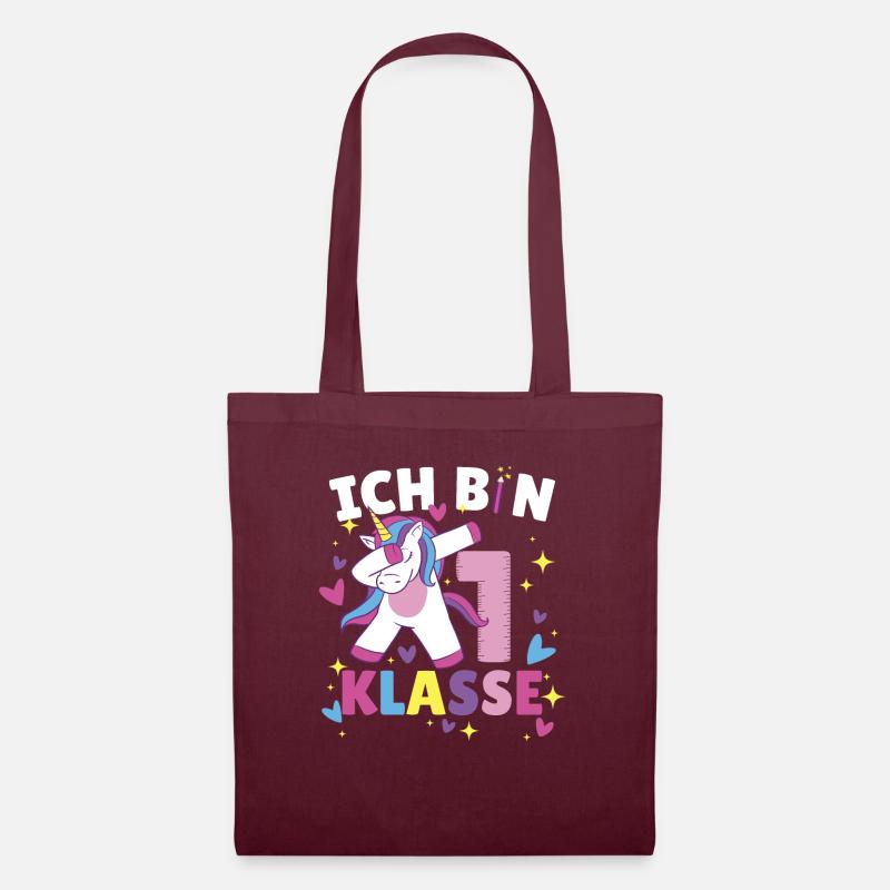 Ich bin 1. Klasse - Stoffbeutel - Burgunderrot