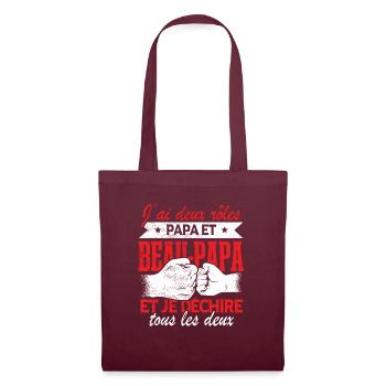Cadeau Beau-Papa Beau-Père Fête des Pères Famille - Sac en tissu - bordeaux - Devant