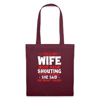 Mari Femme Blague Drôle - Sac en tissu - bordeaux - Devant