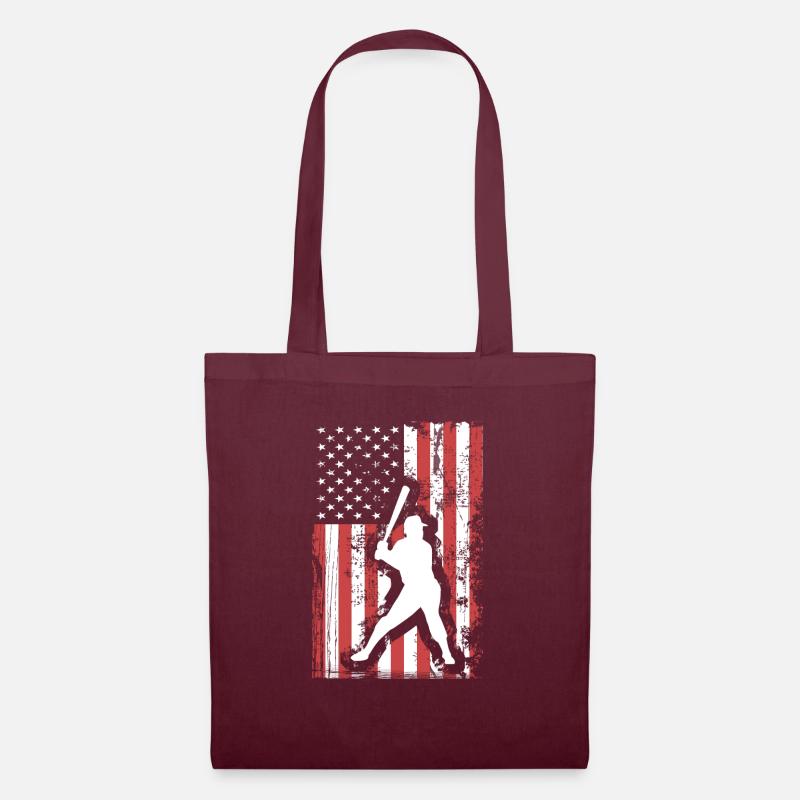 4. Juli Baseball US Grunge Flagge - Stoffbeutel - Burgunderrot