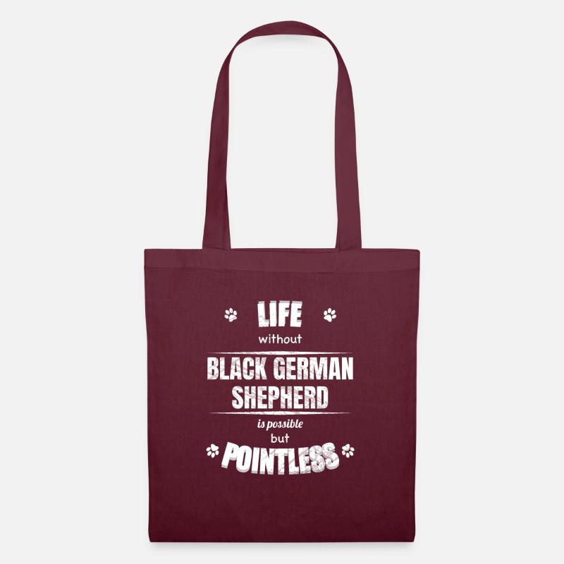 Life is possible pointless - Black German Shepherd - Tote Bag - burgundy