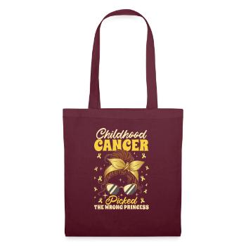 Childhood Cancer Picked The Wrong Princess - Tote Bag - burgundy - Front