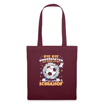 Grundschule Einschulung Fußball - Stoffbeutel - Burgunderrot - Vorne