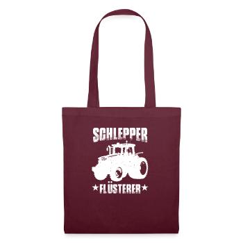 Schlepper Traktor Sprüche - Stoffbeutel - Burgunderrot - Vorne