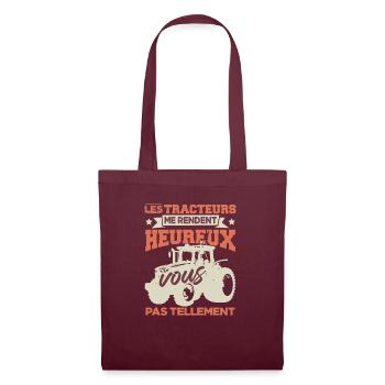 Tracteur Humour Paysan Fermier - Sac en tissu - bordeaux - Devant