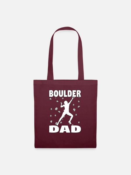 Bouldern Papa Boulder Dad Boulderer Vatertag - Stoffbeutel - Burgunderrot