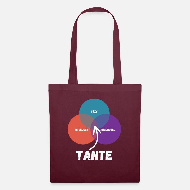 Tante - Stoffbeutel - Burgunderrot