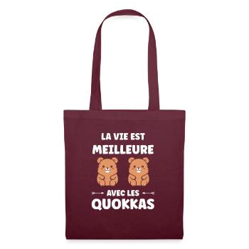 Petit animal mignon Quokka - Sac en tissu - bordeaux - Devant