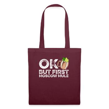 OK But First Moscow Mule Lover T-Shirt Funny Wine - Tote Bag - burgundy - Front