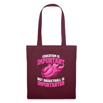 Basketball Is Importanter - Tote Bag - burgundy - Front