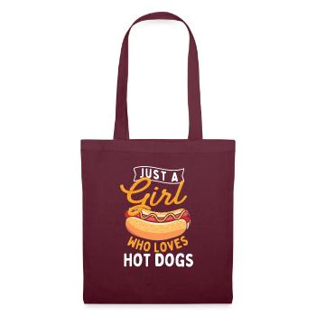 Just A Girl Who Loves Hot Dogs - Hot Dog Lover - Tote Bag - burgundy - Front