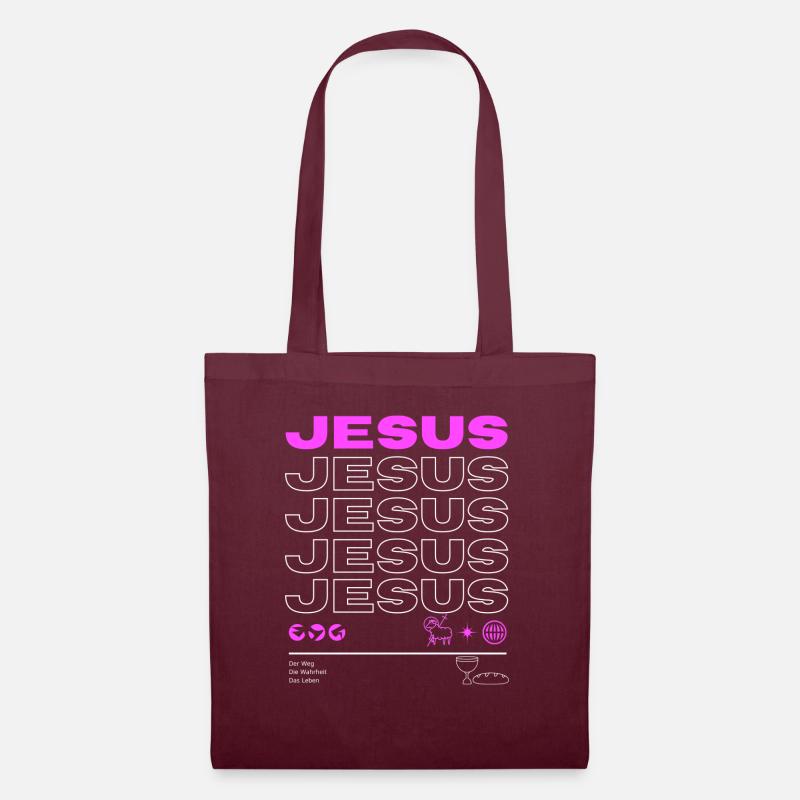 Jesus - Stoffbeutel - Burgunderrot