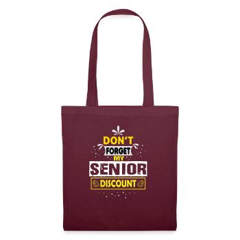Senior Don't Forget My Discount - Gifts Senior - Tote Bag - burgundy - Front