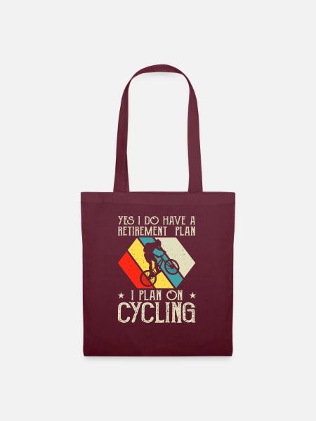 I Plan on cycling - Stoffbeutel - Burgunderrot