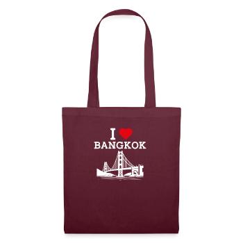J’aime Bangkok Thaïlande Golden Gate Bridge Heart - Sac en tissu - bordeaux - Devant