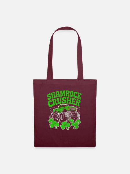 Skt Patricks Day Shamrock crusher - Stoffbeutel - Burgunderrot
