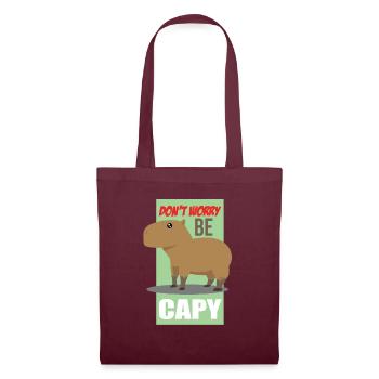Un petit rongeur capybara heureux dit ne vous inquiétez pas - Sac en tissu - bordeaux - Devant