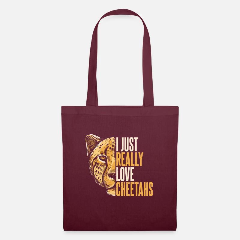 Visage de guépard - Sac en tissu - bordeaux