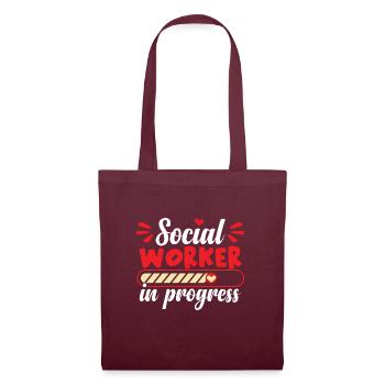 Social Worker In Progress - Tote Bag - burgundy - Front