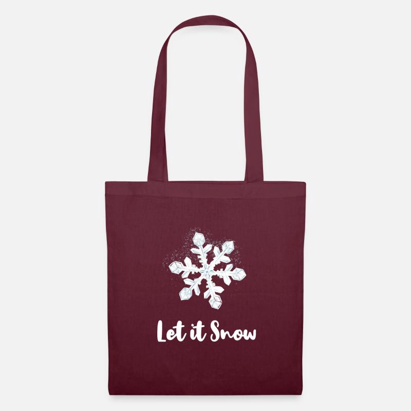 let it snow - Stoffbeutel - Burgunderrot