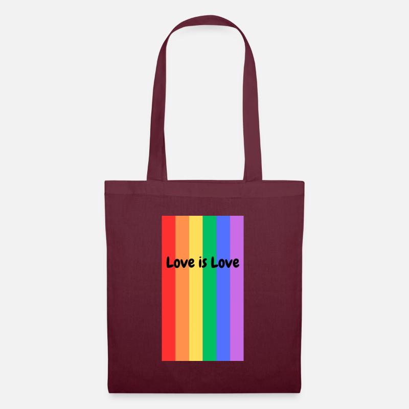 Love is Love | Regenbogen | Pride - Stoffbeutel - Burgunderrot