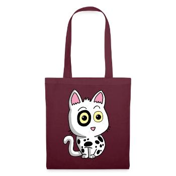 Black and white kitten - Tote Bag - burgundy - Front
