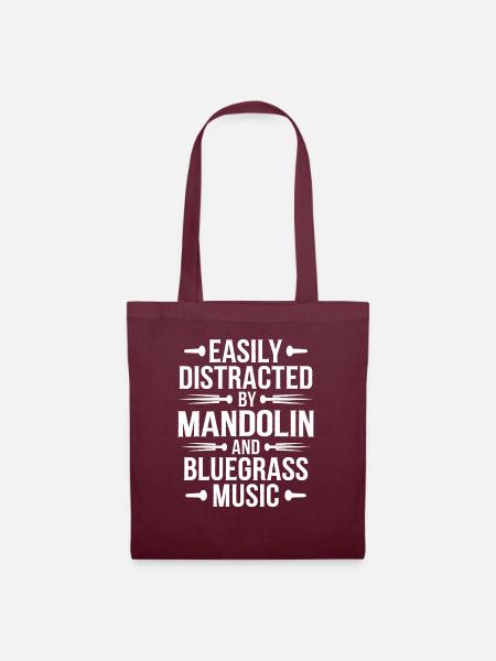 Mandolinen- und Bluegrass-Liebe - Stoffbeutel - Burgunderrot