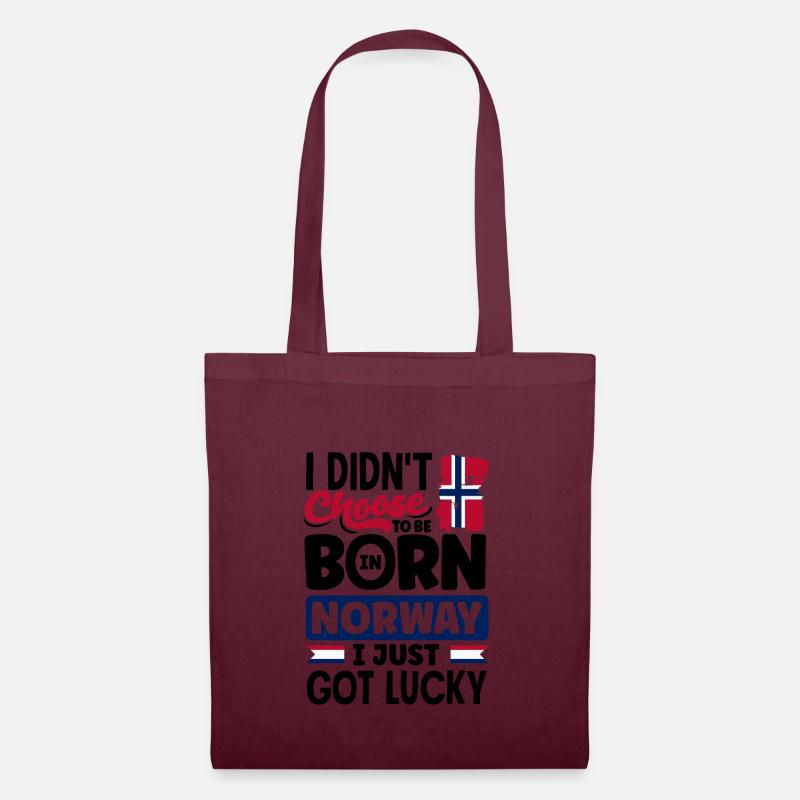 Norwegen Norwegisch Norwegen Flagge Ich hatte gerade Glück - Stoffbeutel - Burgunderrot