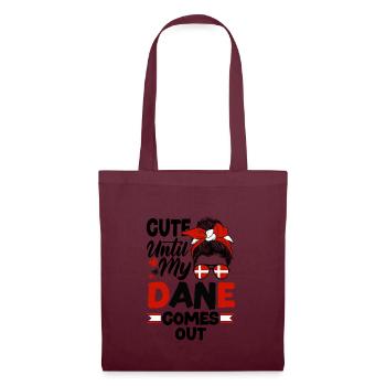 Danemark drapeau danois mignon jusqu’à ce que mon danois sorte - Sac en tissu - bordeaux - Devant