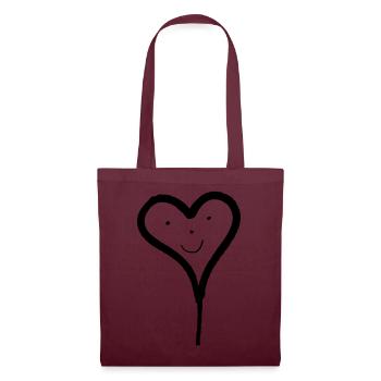 Heart balloon with face - Tote Bag - burgundy - Front